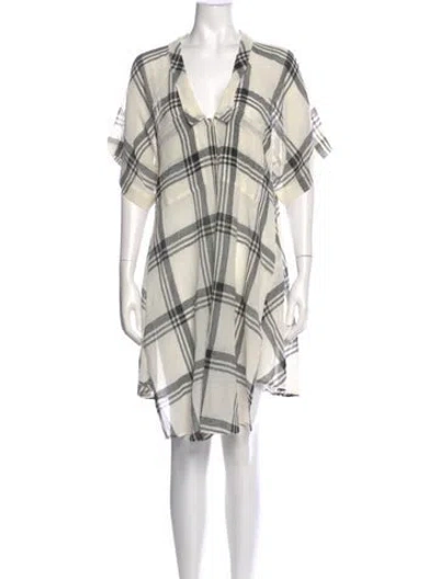 Pre-owned Marissa Webb Plaid Print Knee-length Dress In Multi