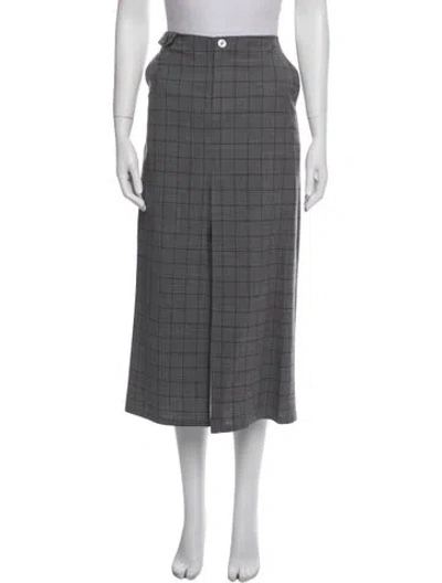 Pre-owned Marissa Webb Plaid Print Midi Length Skirt In Gray