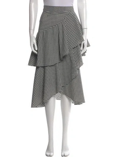 Pre-owned Marissa Webb Plaid Print Midi Length Skirt In Multi