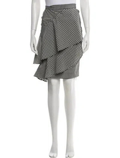 Pre-owned Marissa Webb Plaid Print Mini Skirt In Black
