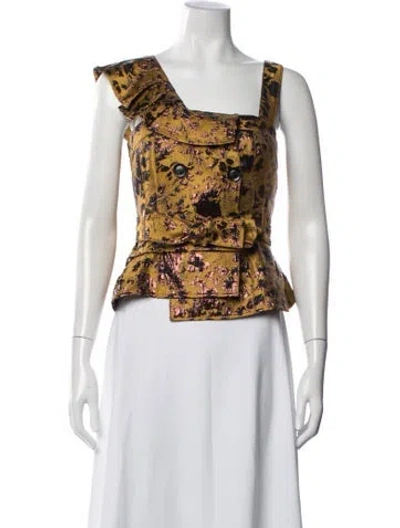 Pre-owned Marissa Webb Printed Asymmetrical Top W/ Tags In Blue