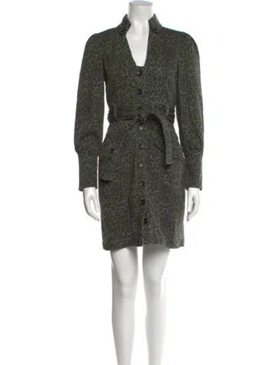 Pre-owned Marissa Webb Printed Mini Dress In Green