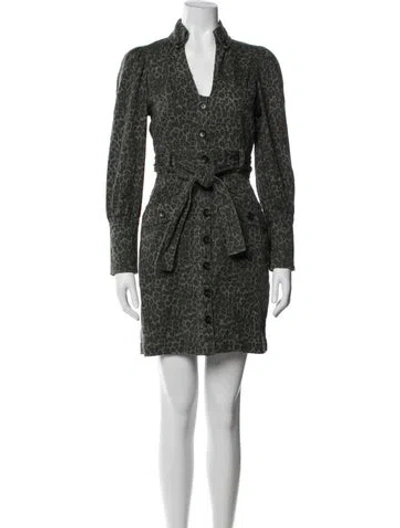 Pre-owned Marissa Webb Printed Mini Dress In Green