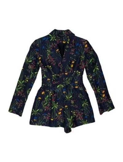 Pre-owned Marissa Webb Printed Romper In Blue