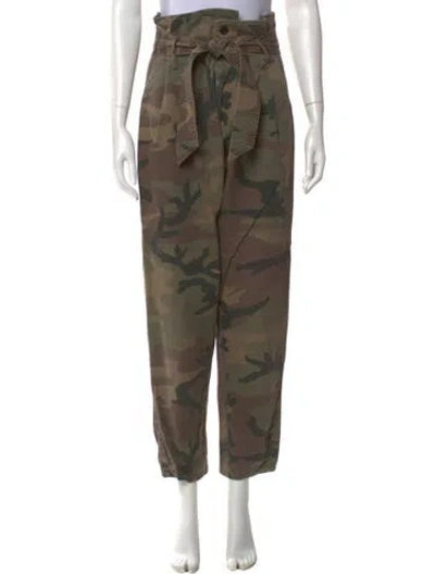 Pre-owned Marissa Webb Printed Straight Leg Pants In Green