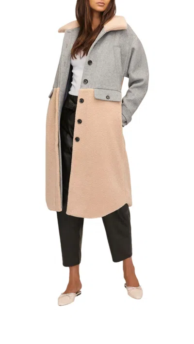 Marissa Webb Reese Overcoat In Grey Wool Beige In Multi
