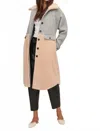 Marissa Webb Reese Sherpa Wool Coat In Grey Wool Beige Combo In Multi