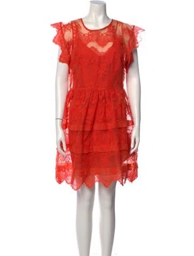 Pre-owned Marissa Webb Scoop Neck Knee-length Dress In Orange