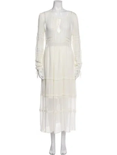 Pre-owned Marissa Webb Scoop Neck Midi Length Dress In White