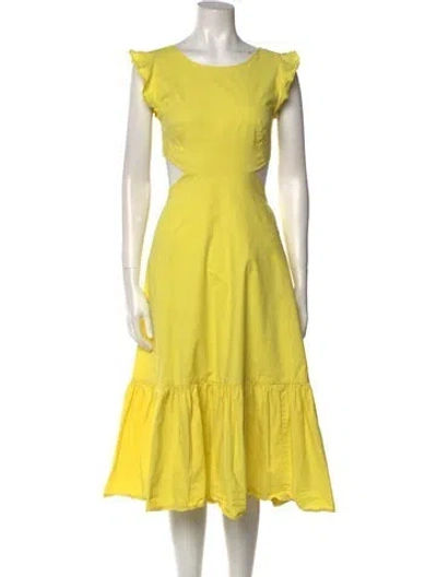 Pre-owned Marissa Webb Scoop Neck Midi Length Dress In Yellow