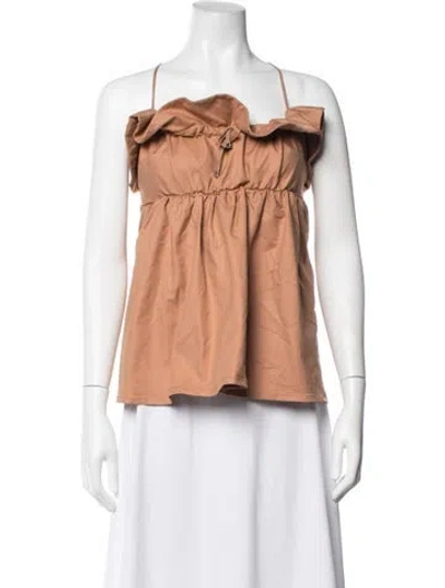Pre-owned Marissa Webb Scoop Neck Sleeveless Top In Brown