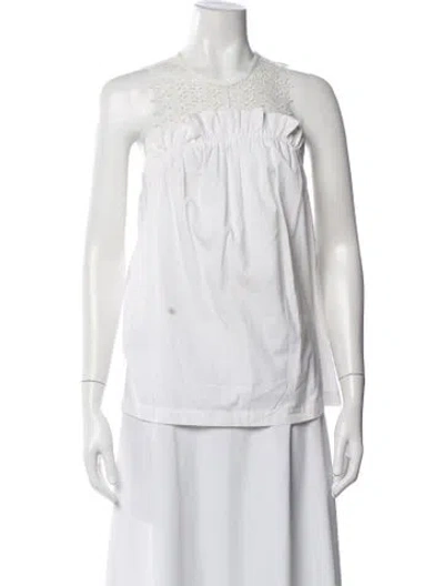 Pre-owned Marissa Webb Scoop Neck Sleeveless Top In White