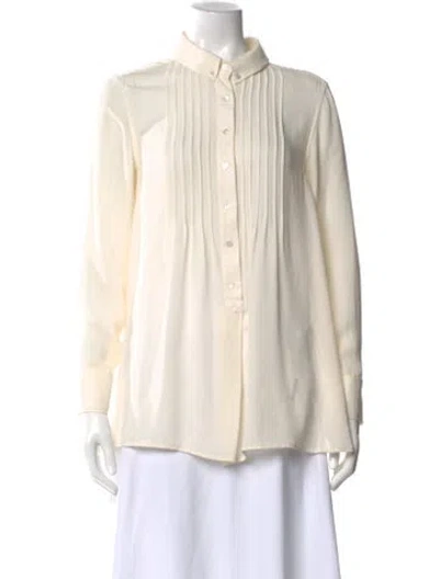 Pre-owned Marissa Webb Silk Long Sleeve Blouse In Neutral