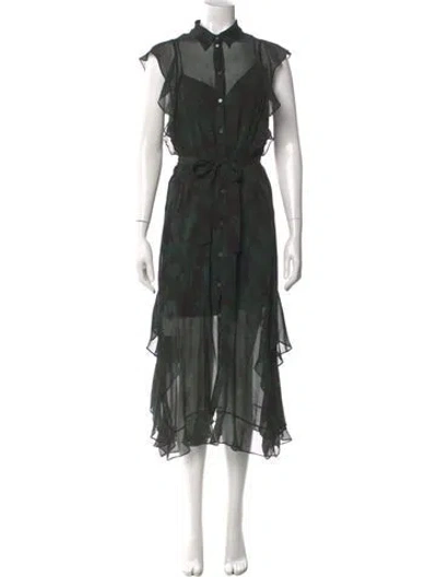 Pre-owned Marissa Webb Silk Midi Length Dress In Green