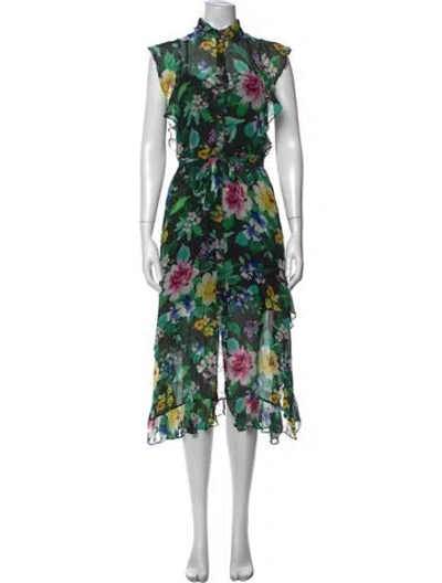 Pre-owned Marissa Webb Silk Midi Length Dress In Green