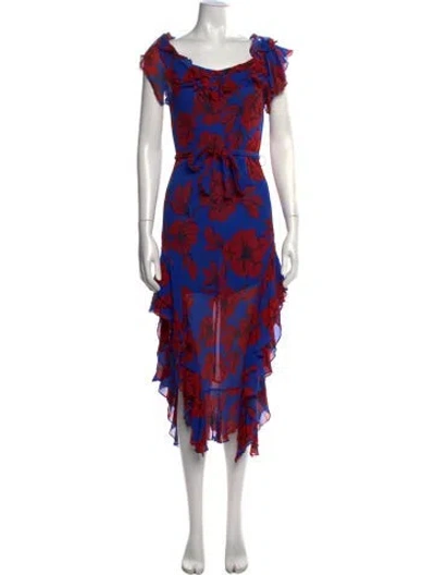 Pre-owned Marissa Webb Silk Midi Length Dress In Red