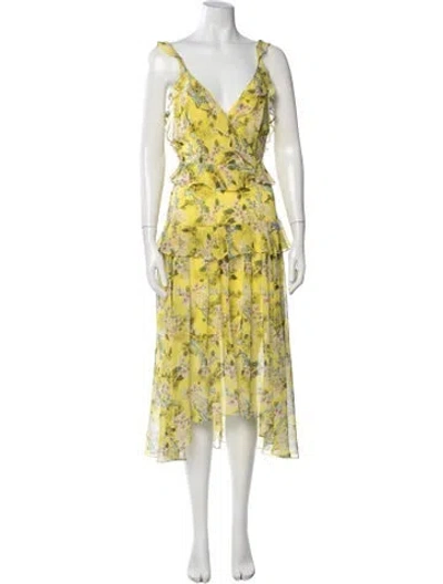 Pre-owned Marissa Webb Silk Midi Length Dress In Yellow