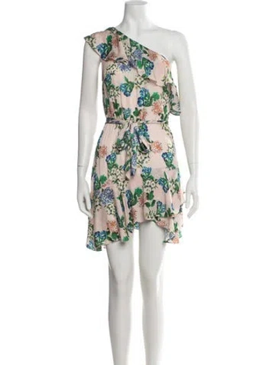 Pre-owned Marissa Webb Silk Mini Dress In Blue/green/pink