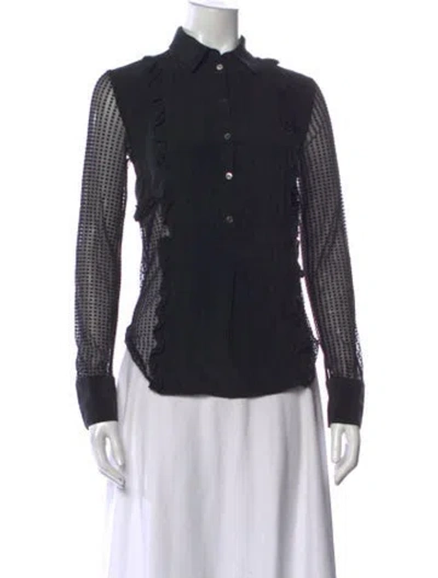 Pre-owned Marissa Webb Silk Patterned Blouse In Black