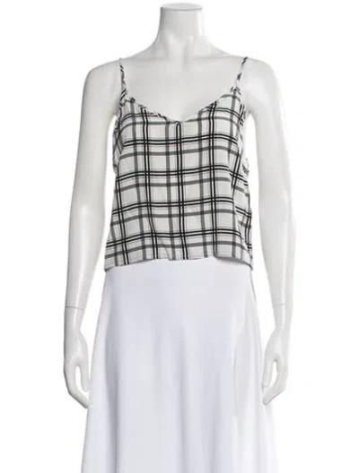 Pre-owned Marissa Webb Silk Plaid Print Top In Multi