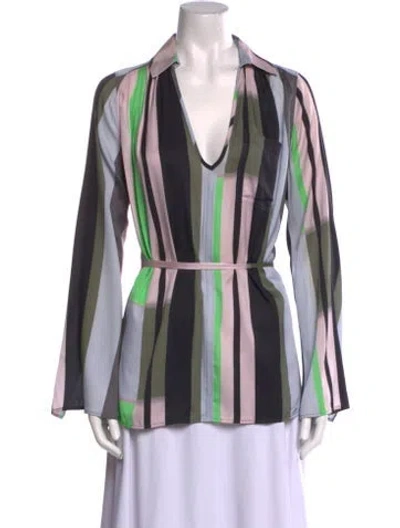 Pre-owned Marissa Webb Silk Striped Blouse In Multi