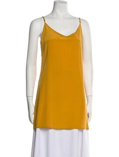 Pre-owned Marissa Webb Silk V-neck Top In Yellow