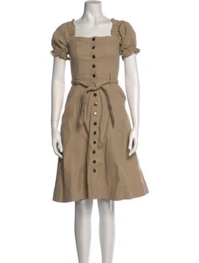 Pre-owned Marissa Webb Square Neckline Knee-length Dress In Neutral