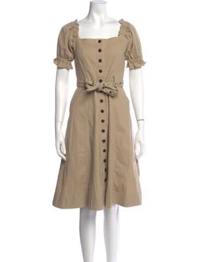 Pre-owned Marissa Webb Square Neckline Knee-length Dress In Neutral