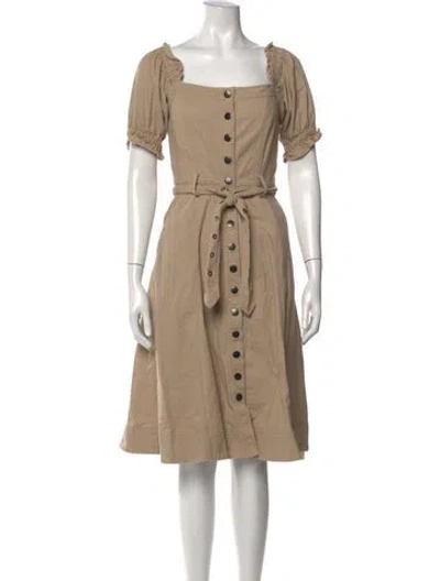 Pre-owned Marissa Webb Square Neckline Knee-length Dress In Neutrals