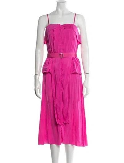 Pre-owned Marissa Webb Square Neckline Midi Length Dress In Pink