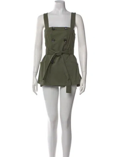 Pre-owned Marissa Webb Square Neckline Mini Dress In Green