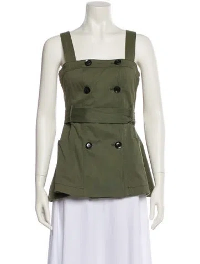 Pre-owned Marissa Webb Square Neckline Sleeveless Top In Green