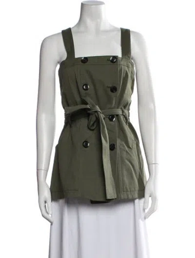 Pre-owned Marissa Webb Square Neckline Sleeveless Top In Green