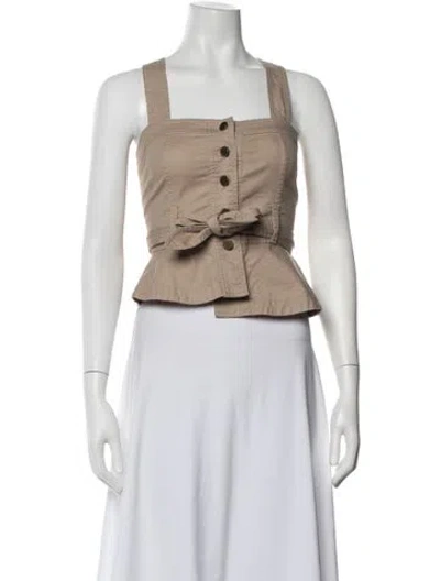 Pre-owned Marissa Webb Square Neckline Sleeveless Top In Neutrals