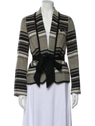 Pre-owned Marissa Webb Striped Blazer In Black