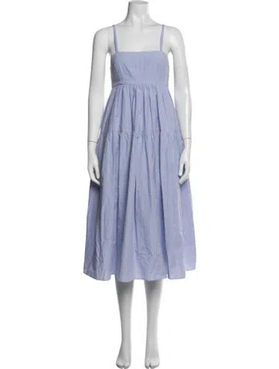 Pre-owned Marissa Webb Striped Midi Length Dress In Blue