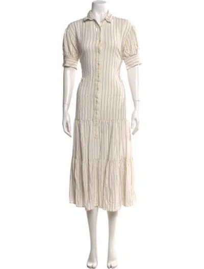 Pre-owned Marissa Webb Striped Midi Length Dress In Neutral