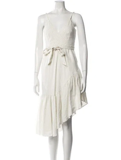 Pre-owned Marissa Webb Striped Midi Length Dress In Neutrals