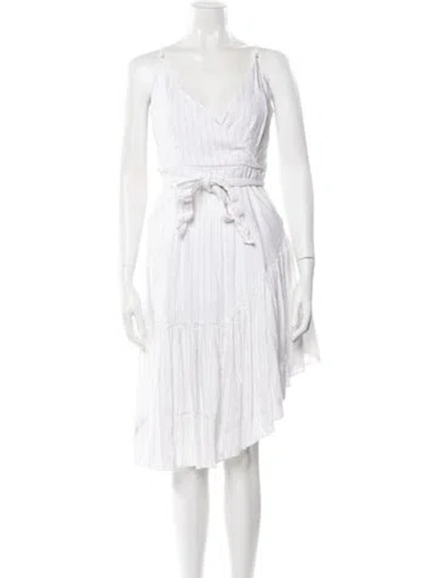 Pre-owned Marissa Webb Striped Midi Length Dress In White
