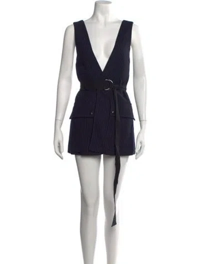 Pre-owned Marissa Webb Striped Mini Dress In Black