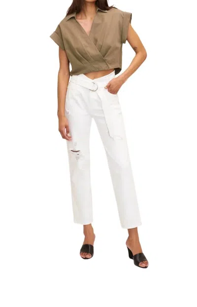 Marissa Webb Travis Denim Pants In Off White Stone Wash In Multi