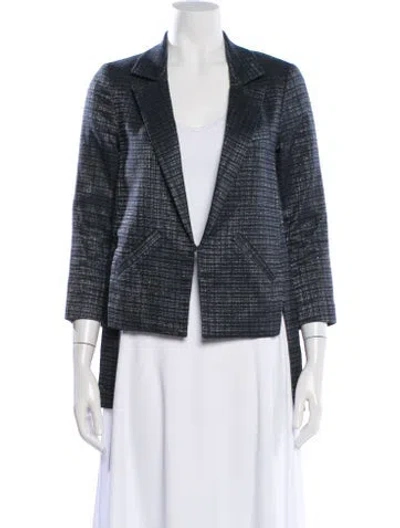 Pre-owned Marissa Webb Tweed Pattern Blazer In Blue