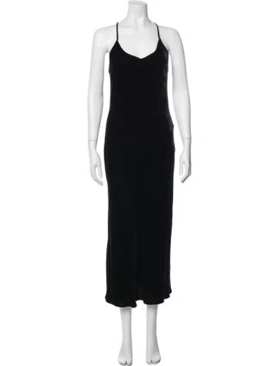 Pre-owned Marissa Webb Velvet Long Dress In Black