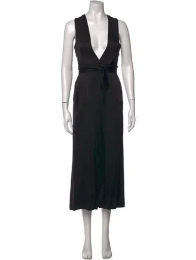 Pre-owned Marissa Webb V-neck Jumpsuit In Black