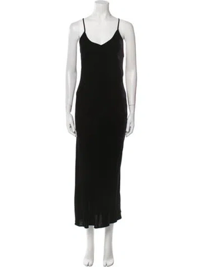 Pre-owned Marissa Webb V-neck Long Dress In Black