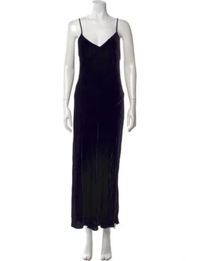 Pre-owned Marissa Webb V-neck Long Dress In Black