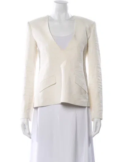 Pre-owned Marissa Webb V-neck Long Sleeve Blouse In Neutral