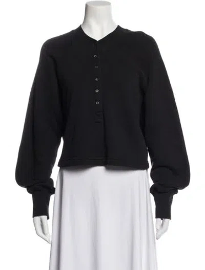 Pre-owned Marissa Webb V-neck Long Sleeve Top In Black