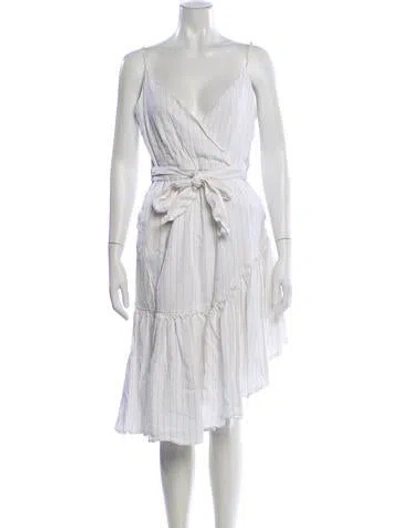 Pre-owned Marissa Webb V-neck Midi Length Dress In Gray