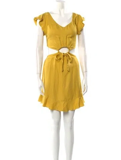 Pre-owned Marissa Webb V-neck Midi Length Dress In Yellow